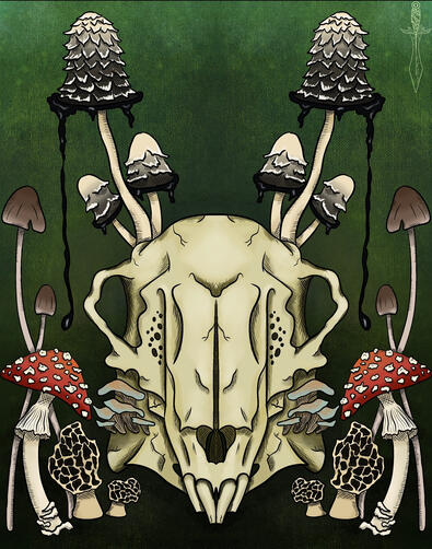 Mushroom Bunny Print